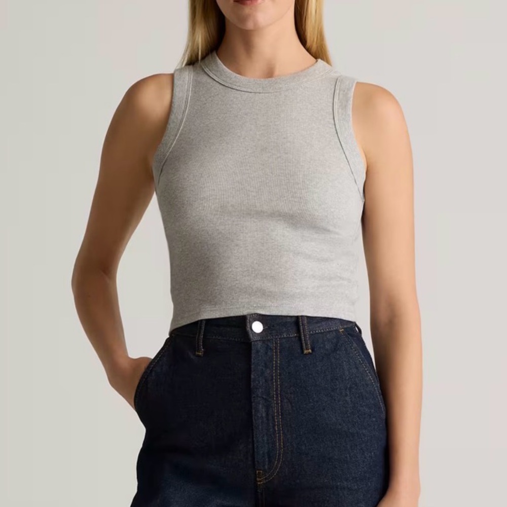 Quince Cropped Ribbed Tank